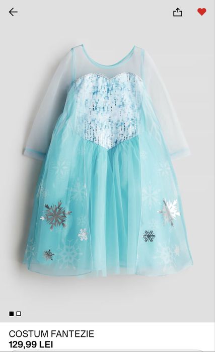 Costum Disney Elsa Frozen H&M, 4-6 ani (110-116 cm)