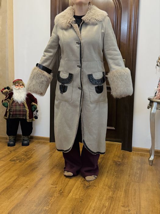 Cojoc piele de miel cu insertii de piele naturala si blana naturala