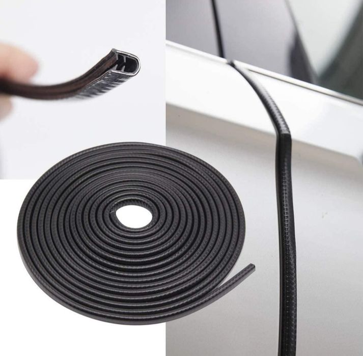 ПРОТЕКТОР лайсна за ръба на вратата, багажник черен 2×5м