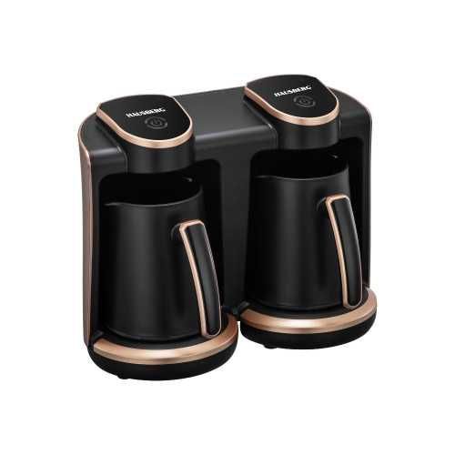 Двойна кафемашина Hausberg HB-3820 400W – Кафеварка за 2 чаши 250мл+250мл със сензорно управление