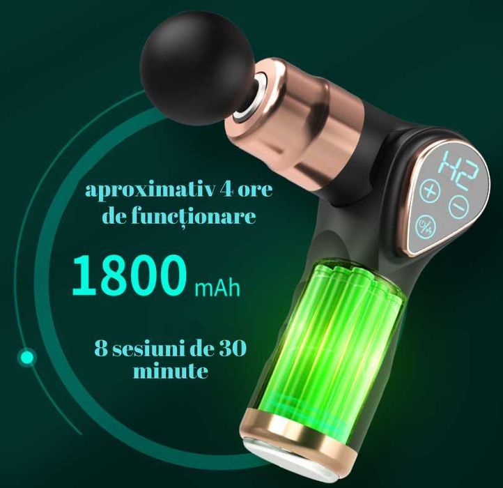 Aparat Masaj Profesional tip pistol, 330g, Relaxare, Deep Tissue