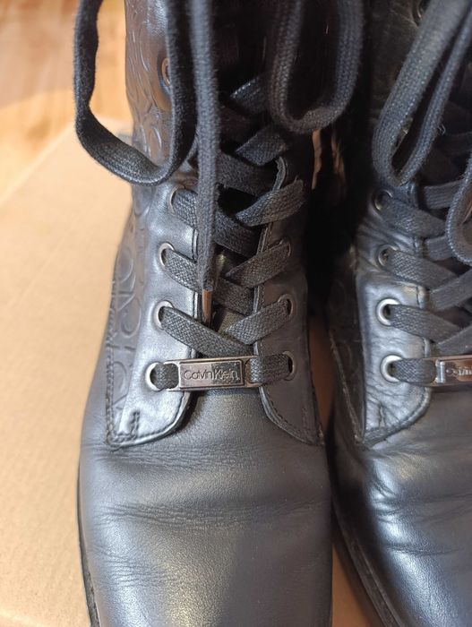 Дамски ботуши Calvin Klein естествена кожа