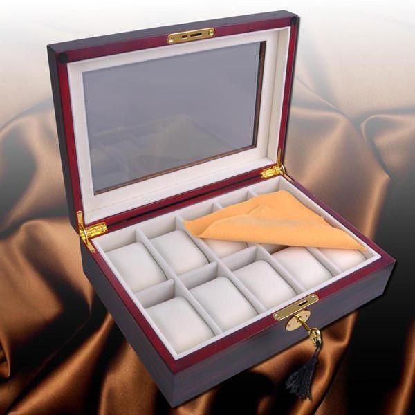 Шкатулка для часов деревянная с ключом