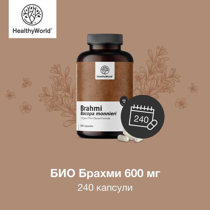 Брахми 600 мг Когнитивни функции помощ при мозъчна мъгла и слаба памет АКЦИЯ ТОП ЦЕНА