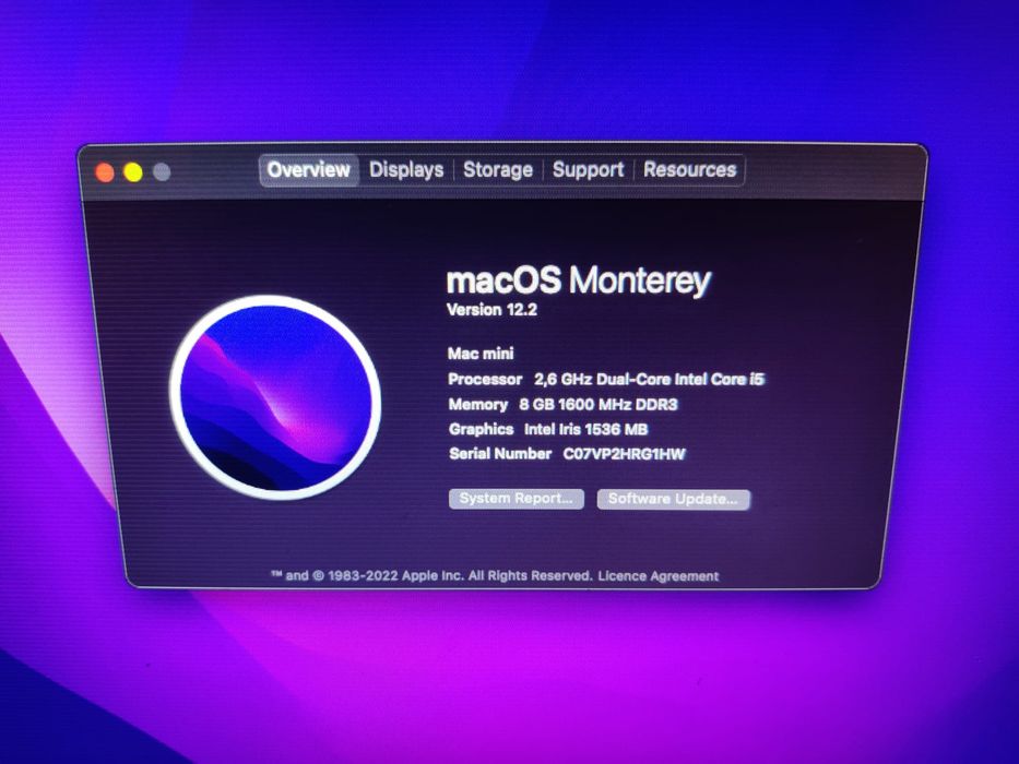 Mac Mini fabricație 2015.i5.8g RAM.ssd 256/1TB