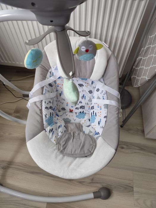 Leagăn electric Wunderkid Side – gri, cu telecomandă