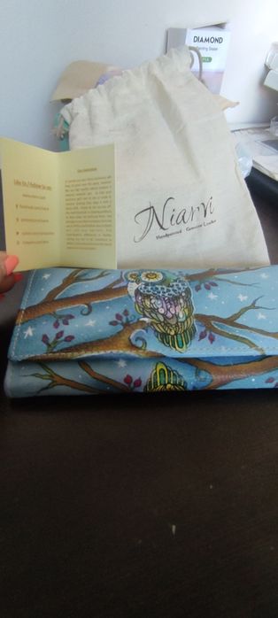 Ръчно рисуван кожен портфейл NIARVI