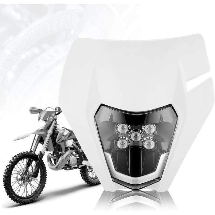 Маска с LED Фар за мотор, мотоциклет, Мото фар, Бяла с къси и дълги светлини