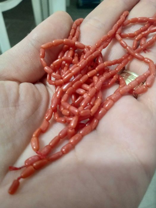 Lot 3 șiraguri coral natural vechi (15 grame / 50 cm)