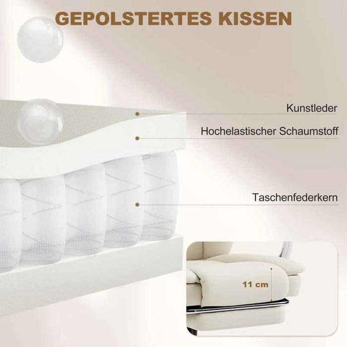 Офис стол HOMCOM с функция за накланяне, въртящ се стол