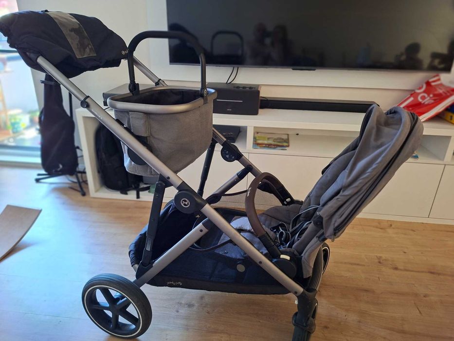 Бебешка количка за близнаци Cybex Gazelle S - сива