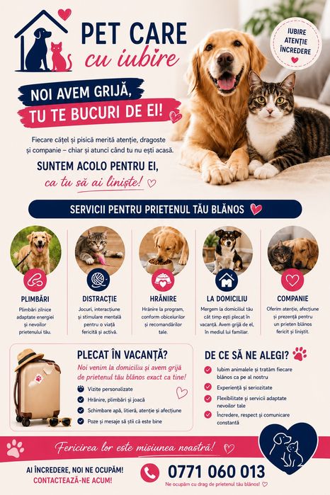 Pet sitter ! Îngrijire animale de companie !!!