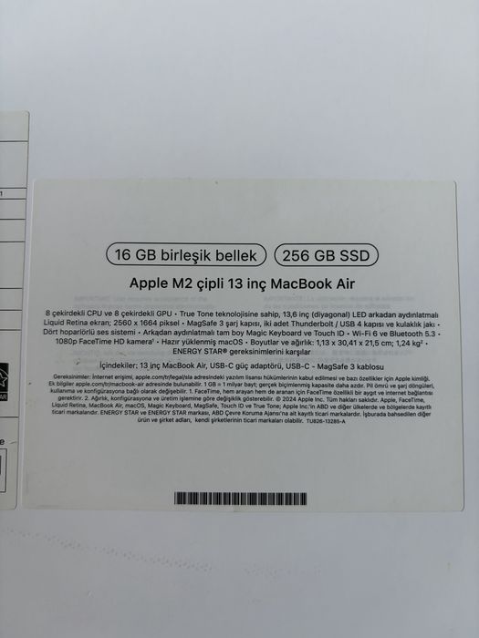 Mac book m2 air 16/256