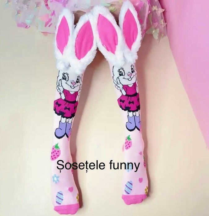 Șosete lungi colorate pentru fetițe, 4-7 ani