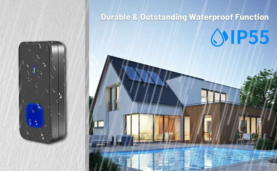 Безжичен звънец Nestling 300 метра, 55 мелодии