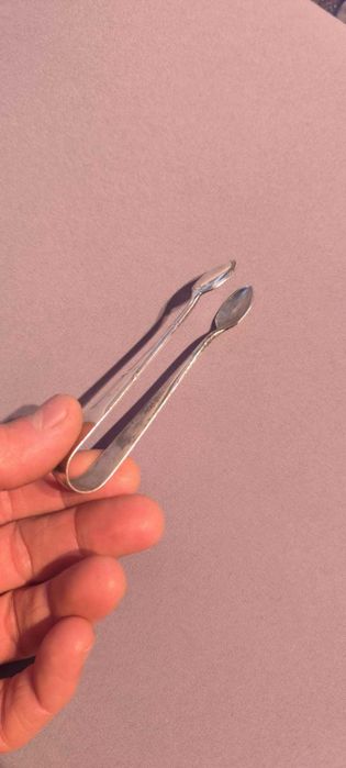 Стара Щипка за Захар или Лед посребрена.