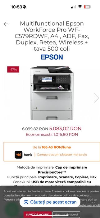 Vand Multifunctional EPSON WORK FORCE PRO WF-C579R