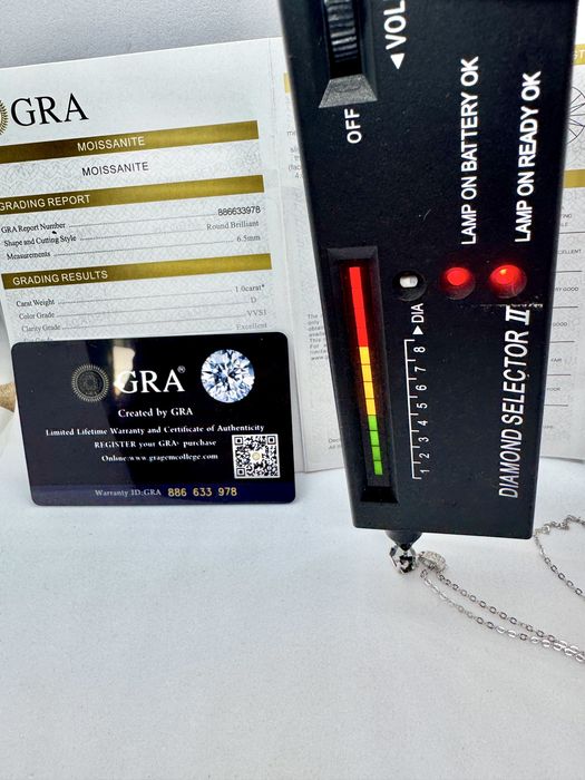 Сребърно колие с мойсанит (Диамант) 1 карат