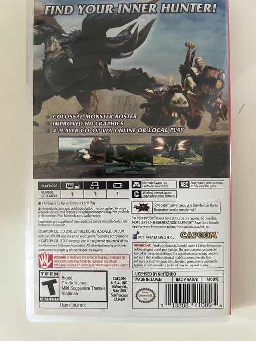 Игра для Nintendo Switch Monster Hunter Generations Ultimate