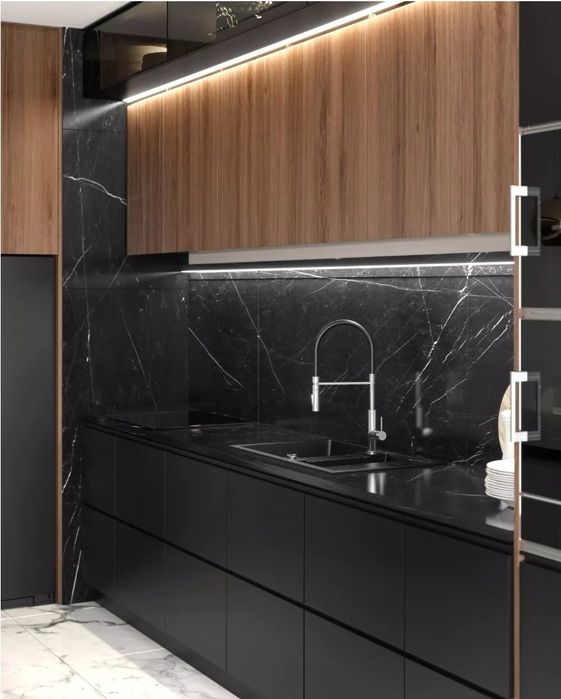 Baterie bucatarie cu spalator cu pipa elastica, crom