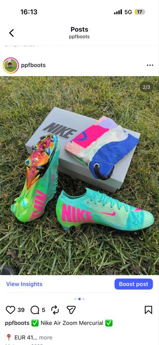 Nike Air Zoom Mercurial 41 - бутонки, футболни обувки