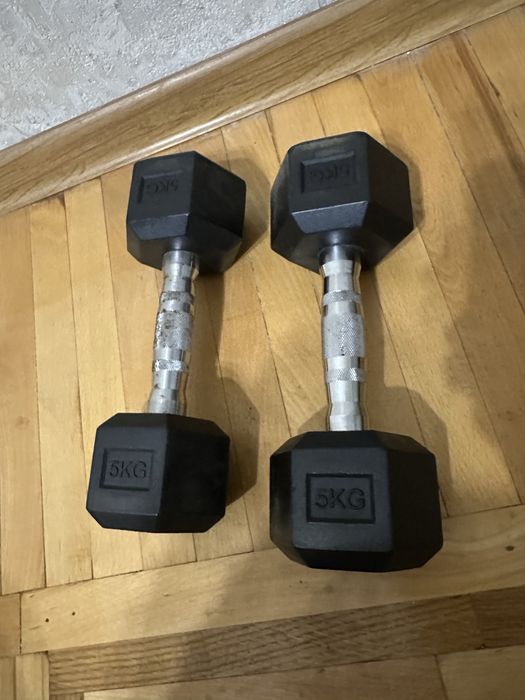 Гантели цельные по 5 кг