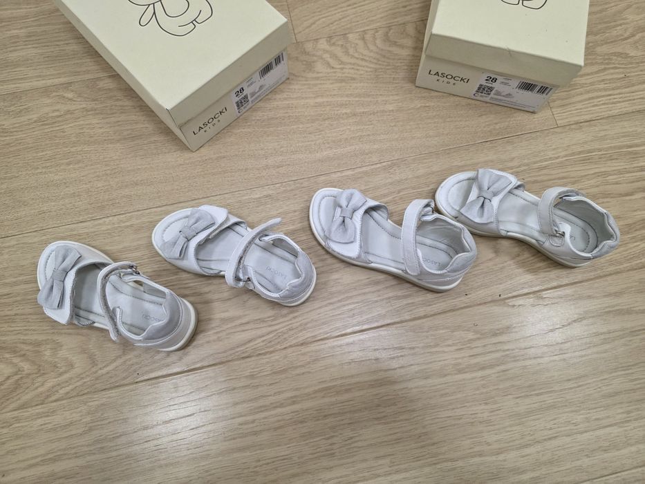 Детски сандали бяла кожа Lasocki