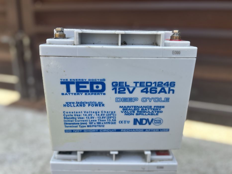Baterie GEL TED 12V 46Ah Deep Cycle – stare foarte bună