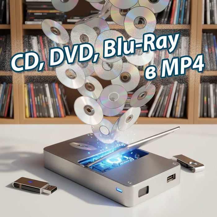 Перенесём содержимое BlueRay,DVD,CD дисков на хард или флешку.