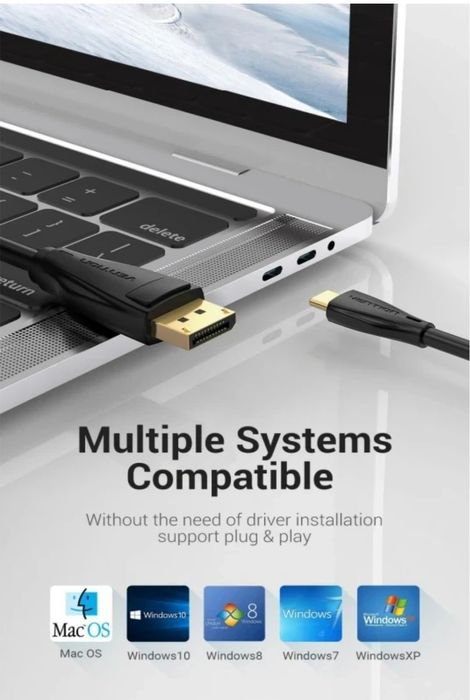 USB-C - DisplayPort "Vention" 2m.