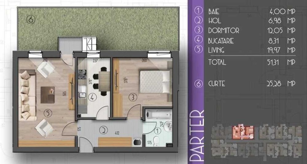 Inchiriez apartament 2 camere + curte | Popesti Leordeni