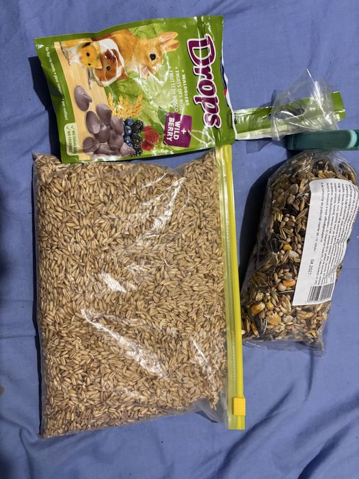 Set complet pentru hamster – cușcă + accesorii + hrană + așternut