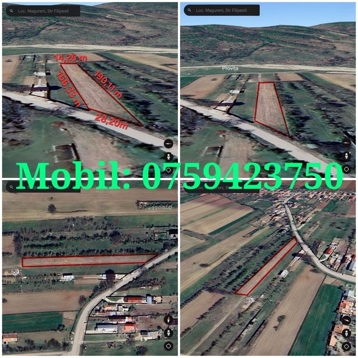 Teren intravilan 2.551 mp Măgureni - Toate utilităţile la poartă