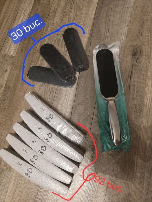 Rezerve abrazive pentru manichiură și pedichiură + pilă metalică