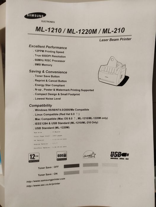 Принтер Samsung ML-1210