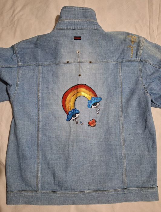 Geaca denim Fubu pictata manual