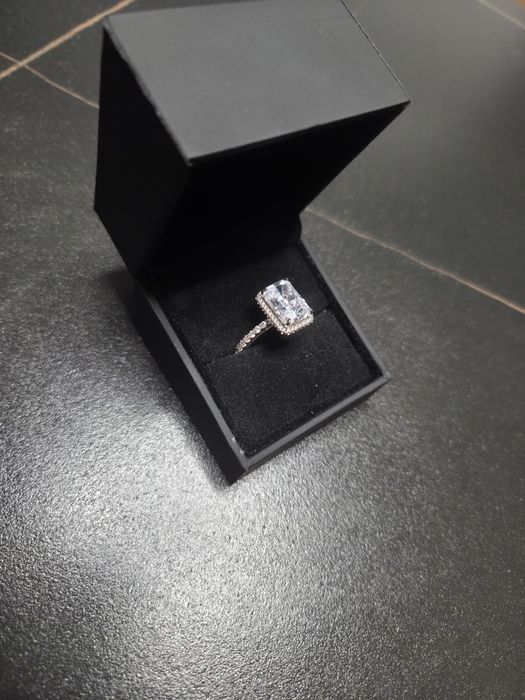 Inel Argint Jeulia Classic Radiant Cut Sterling Silver Engagement Ring