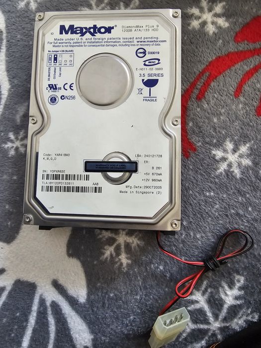 HDD Maxtor Diamondmax Plus 9 120gb Ata/133 Ide Hard Drive Yar41bw0