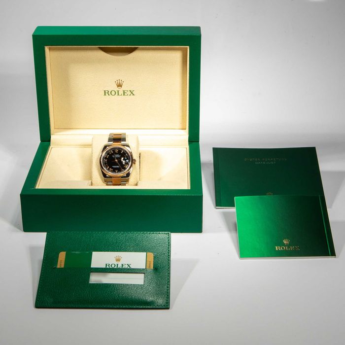 Rolex Datejust 36mm Steel & Rose Gold 116231 Black Roman dial