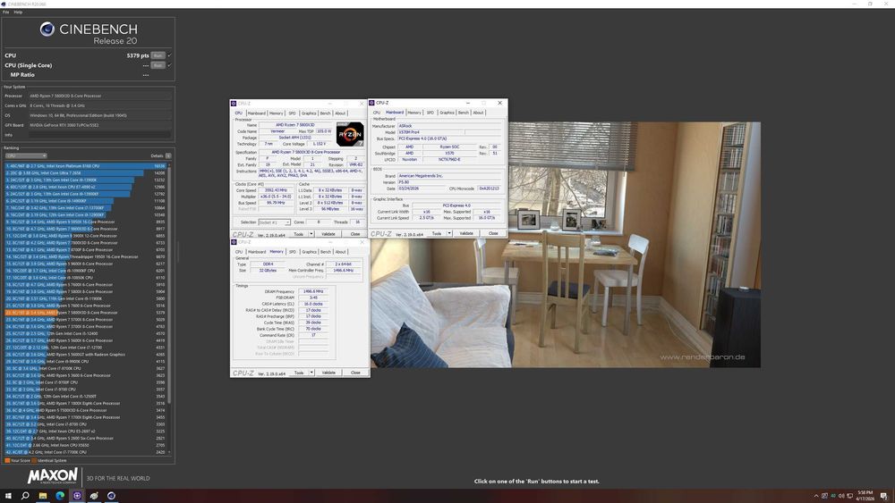 АМD Ryzen 7 5800X3D, 8-ядрен, АМ4, 96MB L3 Cache