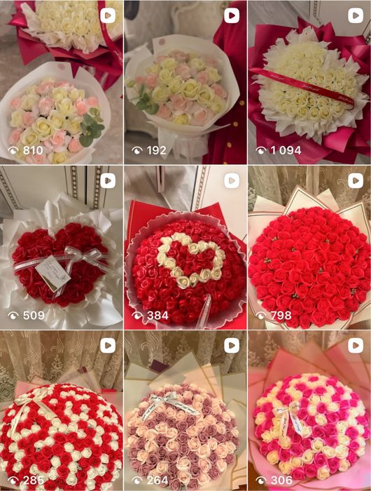 Цветы цифра Мыльные розы