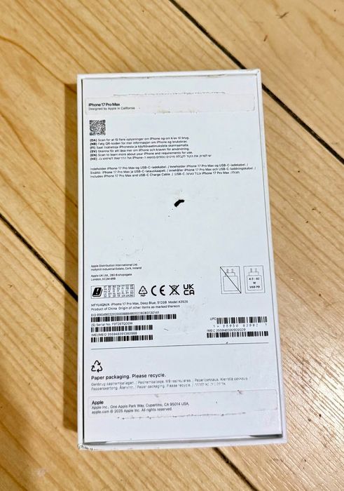 iPhone 17 pro Max, 512GB, deep blue