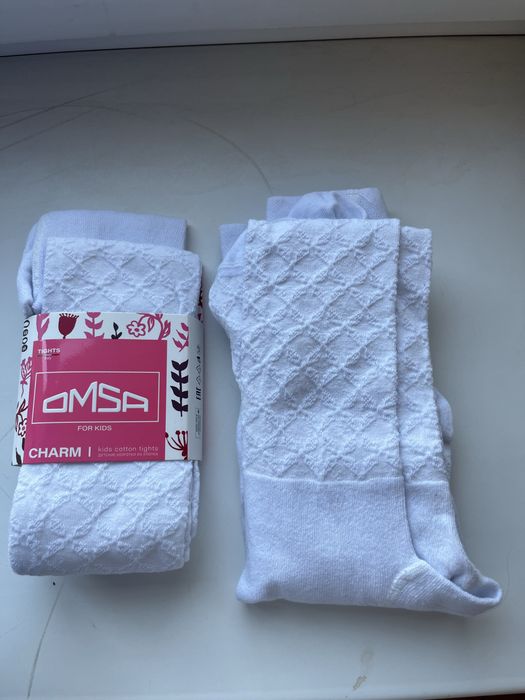 Колготки новые белые 140-146