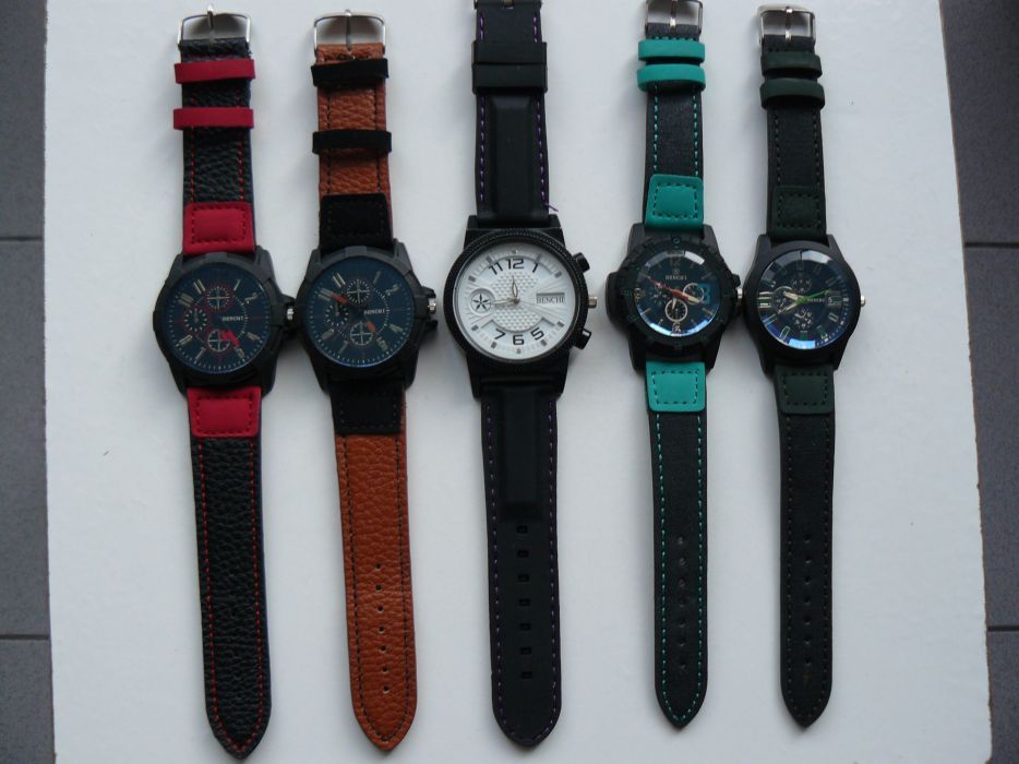 Ceas Barbati BENCHI 3 modele mecanism quartz curea din silicon/piele