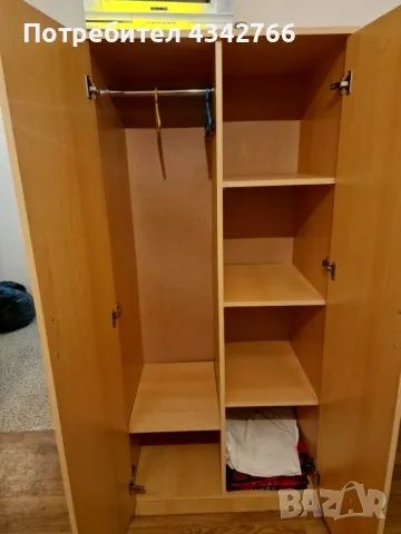 Мебели- единични легла, гардероби закачалки табуретки