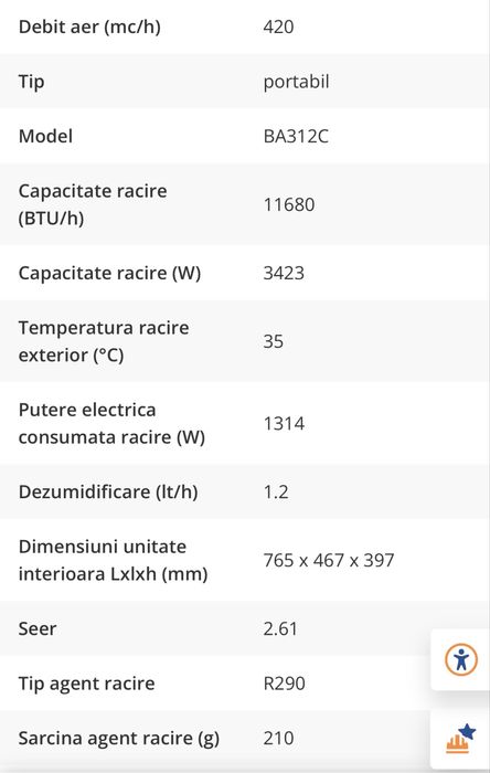 Aer Conditionat Portabil BEKO 12000BTU