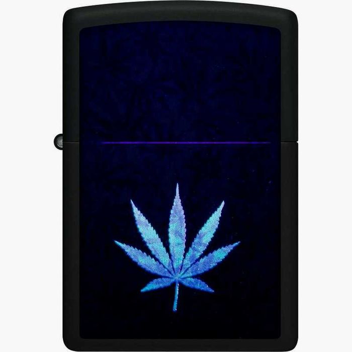 Нова запалка Zippo Green Cannabis + подарък гориво