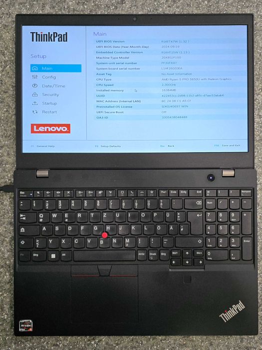 Lenovo Thinkpad L15 gen2 Ryzen 5650u 16Gb 512Gb