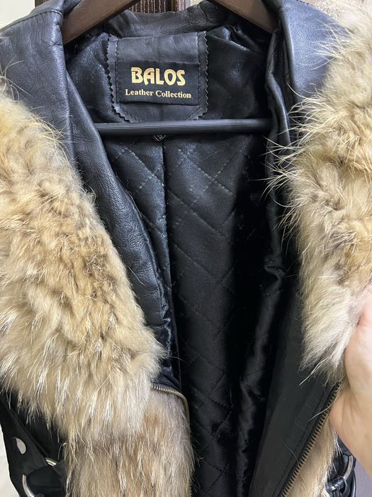 Дамско кожено яке с естествен косъм