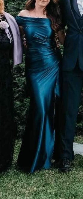 Официална рокля цвят петрол